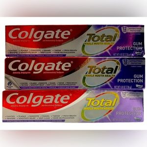 (3) COLGATE TOTAL GUM PROTECTION 4.8oz